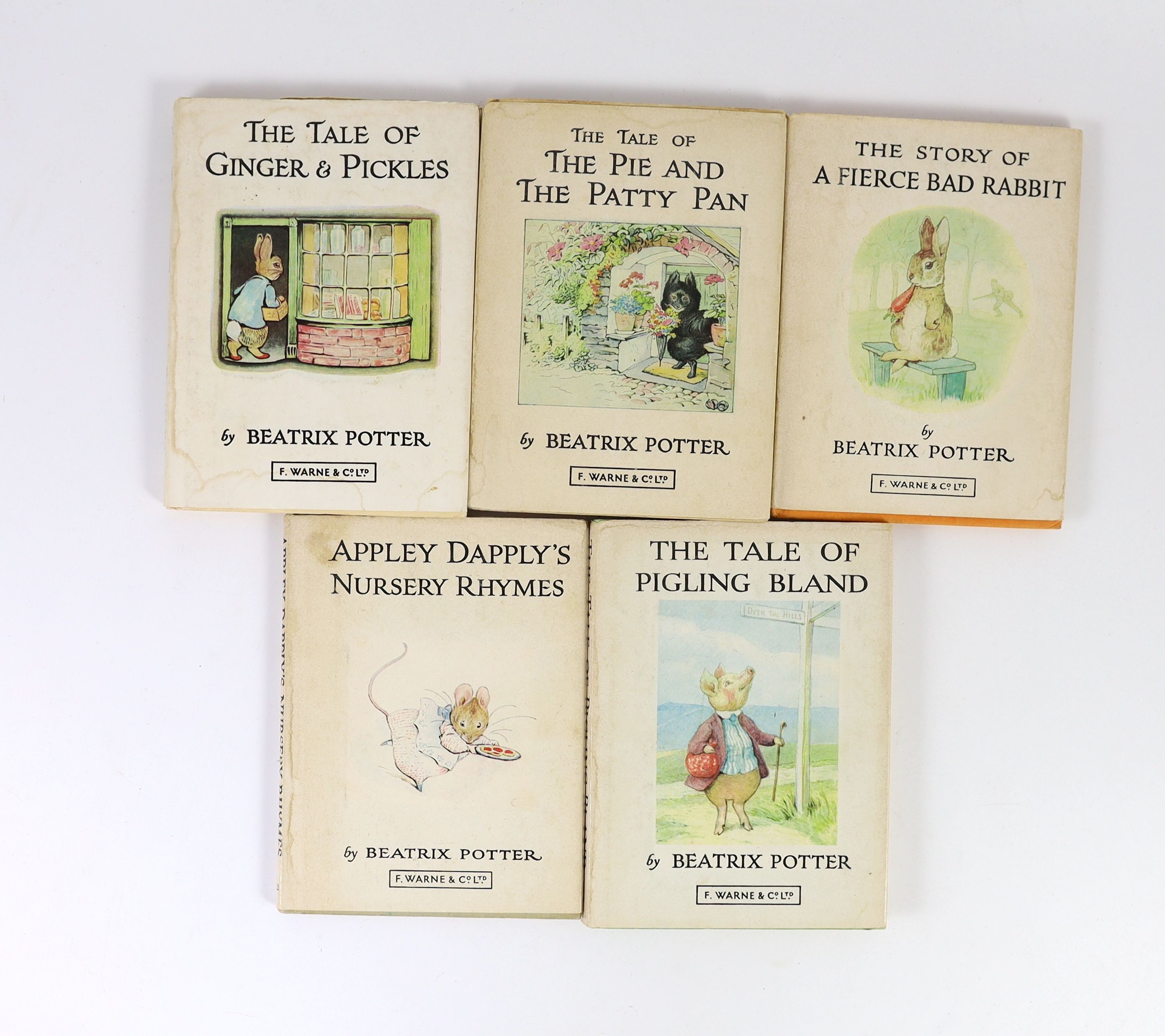 Potter, Beatrix - The Tale of Squirrel Nutkin. Early edition. Numerous illustrated plates. Original paper boards with pictorial and letters direct. 16mo. Frederick Warne and Co., London, 1903, First two printings didn’t